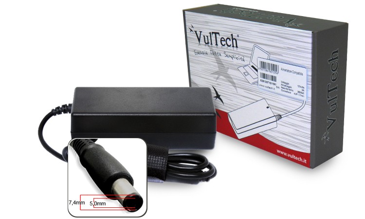 Alimentatore Vultech Universale Notebook Hp 18.5V 3.5A 65W 7.4x5.0MM
