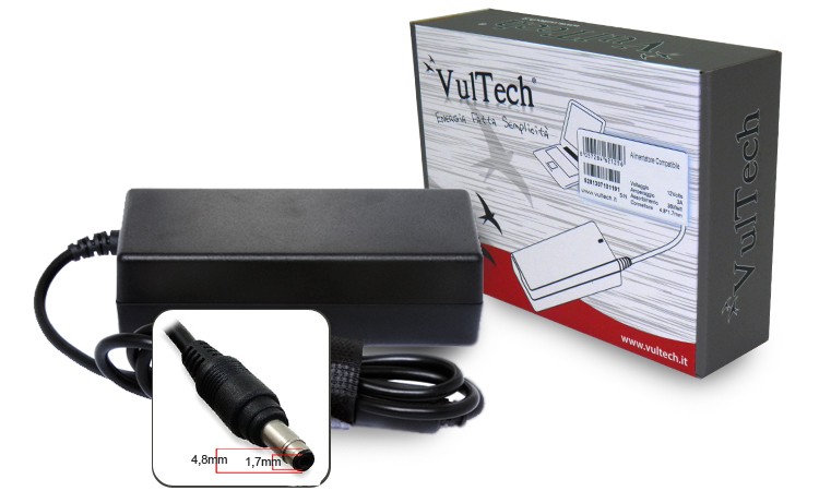 Alimentatore Vultech Universale Notebook Hp 19V 4.74A 90W 4.8x1.7MM